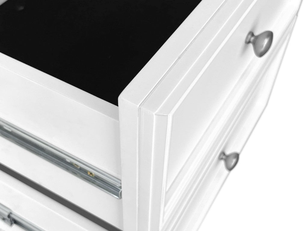 Kensal Marble Top 2 Drawer Bedside - White