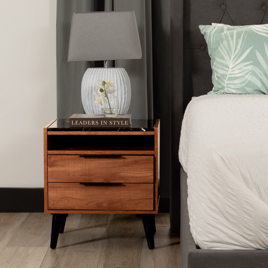 Nook 2 Drawer Bedside Table - Oak