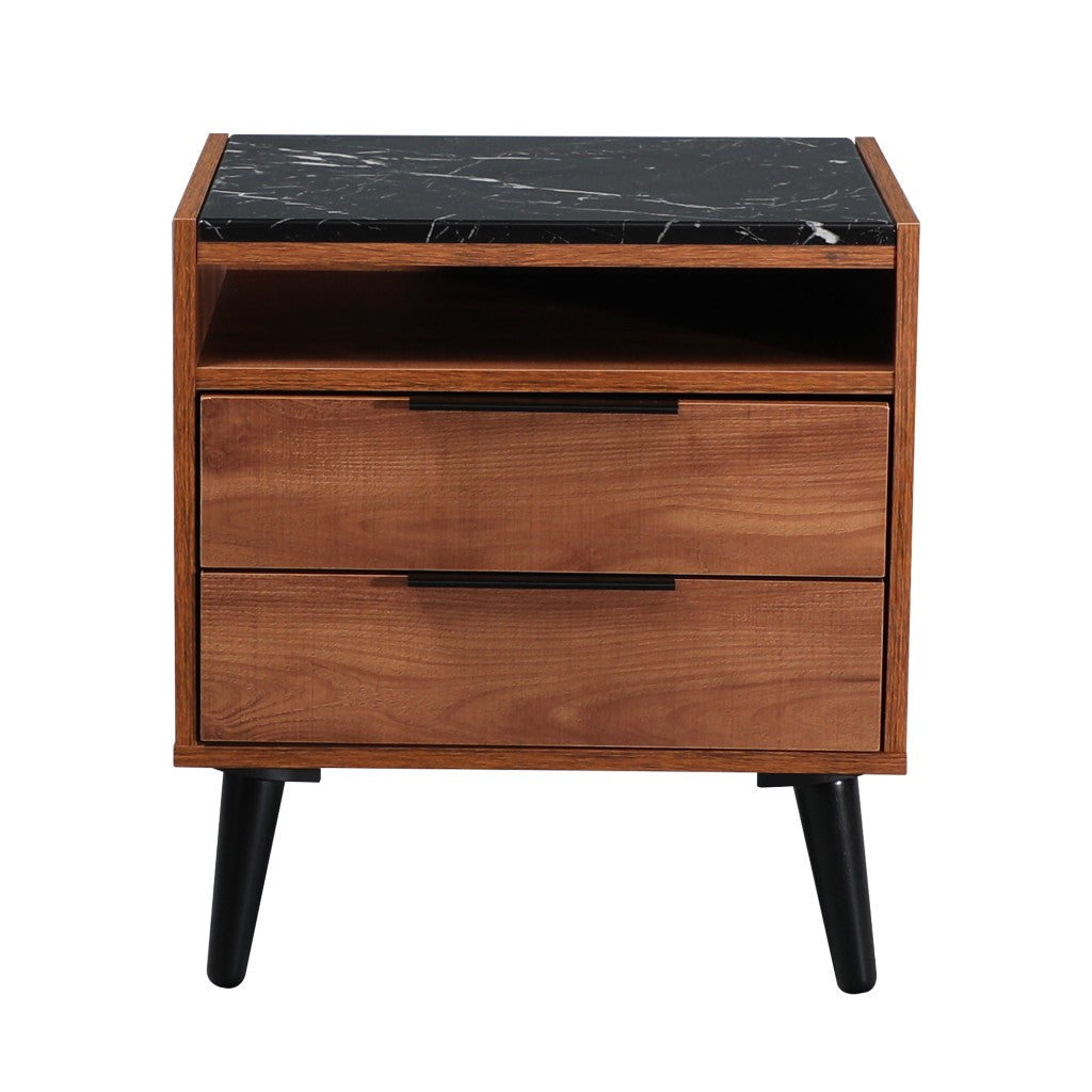 Nook 2 Drawer Bedside Table - Oak