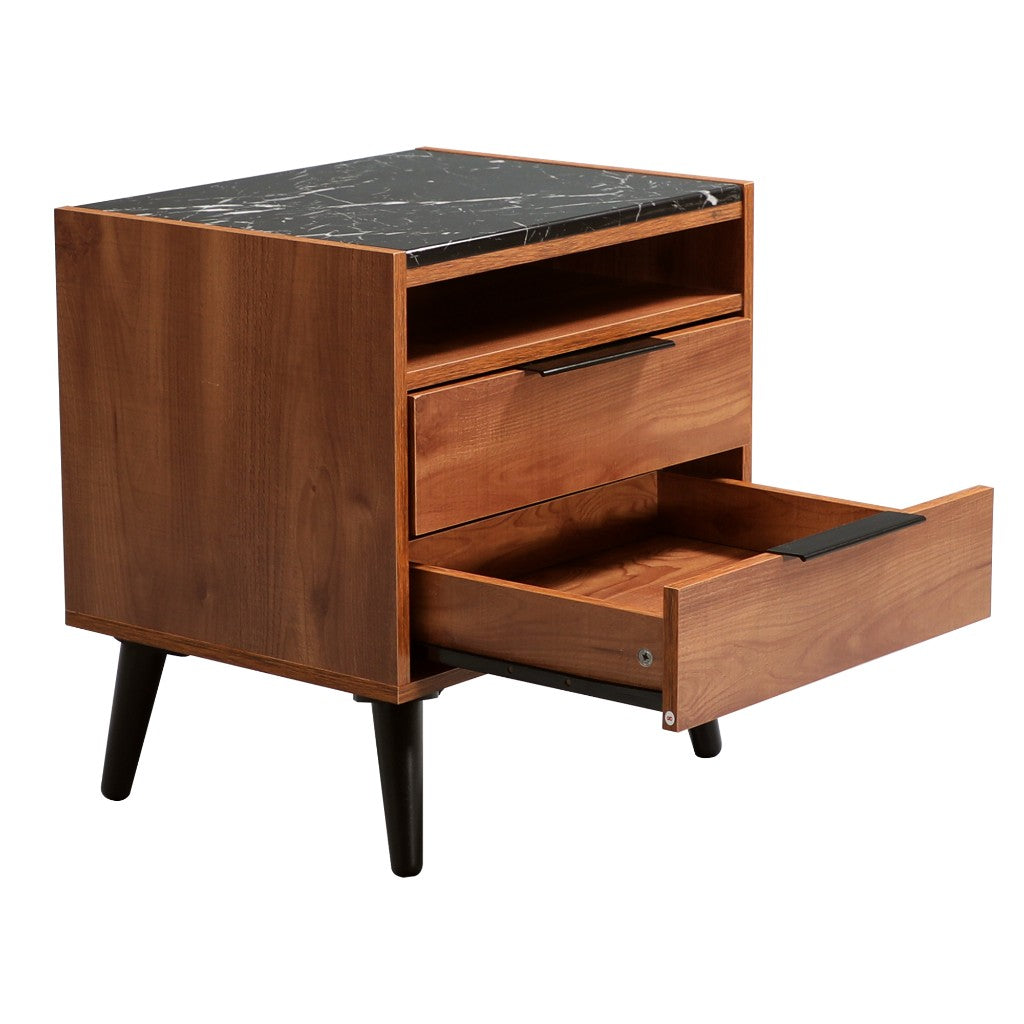 Nook 2 Drawer Bedside Table - Oak