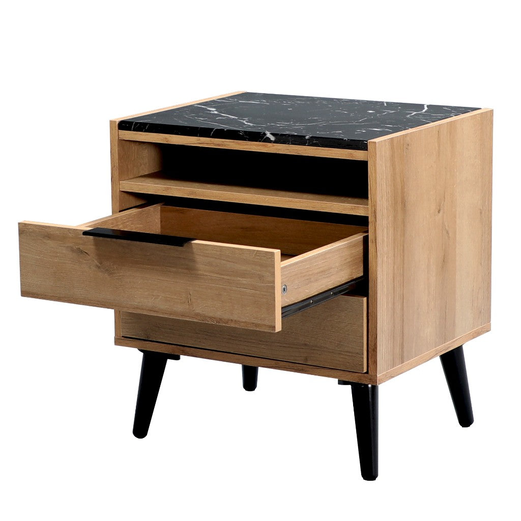 Nook 2 Drawer Bedside Table - Oak