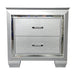 Valencia Embossed 2 Drawer Bedside - Silver