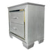 Valencia Embossed 2 Drawer Bedside - Silver