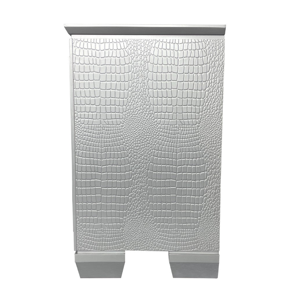 Valencia Embossed 2 Drawer Bedside - Silver