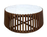 Annecy Marble Round Coffee Table 80cm - Oak/White