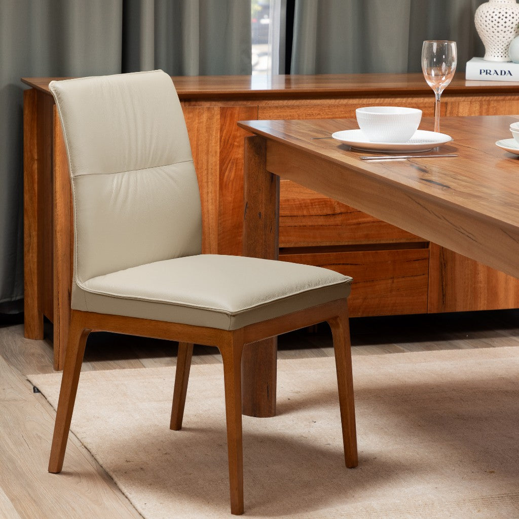 Mallee Leather Dining Chair - Light Mocha
