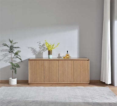 Belmont Fluted 4 Door Buffet 180cm - Light Smoke