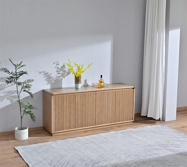 Belmont Fluted 4 Door Buffet 180cm - Light Smoke