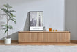 Belmont Fluted 4 Door Entertainment Unit 180cm - Light Smoke