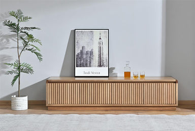 Belmont Fluted 4 Door Entertainment Unit 180cm - Light Smoke