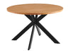 Tarian Round Oak Dining Table 120cm - Natural/Black