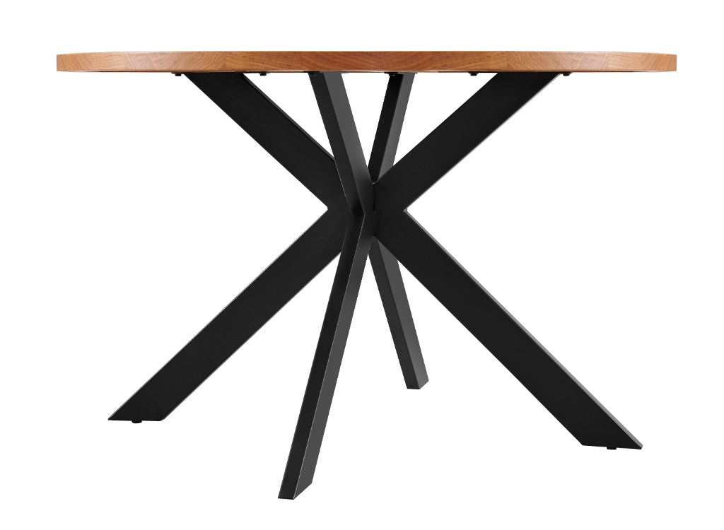 Tarian Round Oak Dining Table 120cm - Natural/Black