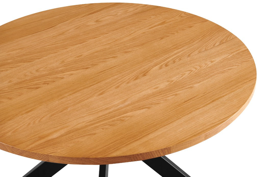 Tarian Round Oak Dining Table 120cm - Natural/Black