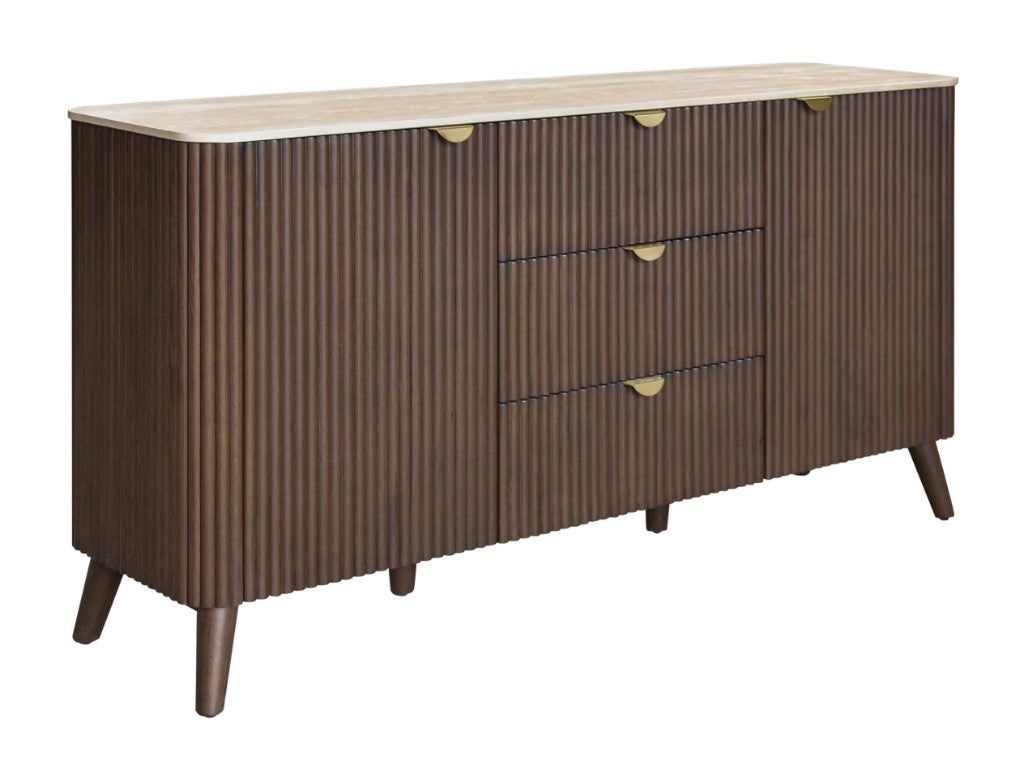 Tavana Sintered Stone 3 Drawer 2 Door Buffet - Walnut