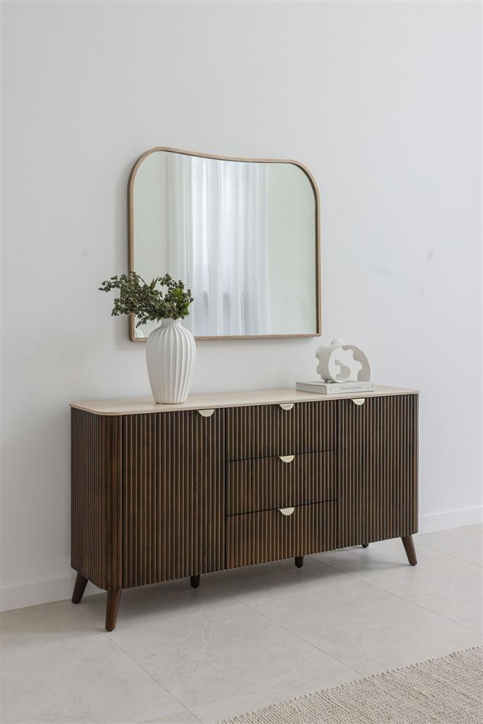 Tavana Sintered Stone 3 Drawer 2 Door Buffet - Walnut