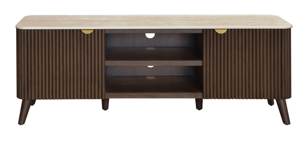 Tavana Sintered Stone Entertainment Unit - Walnut