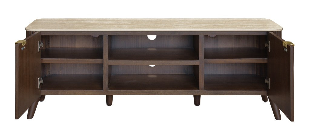 Tavana Sintered Stone Entertainment Unit - Walnut