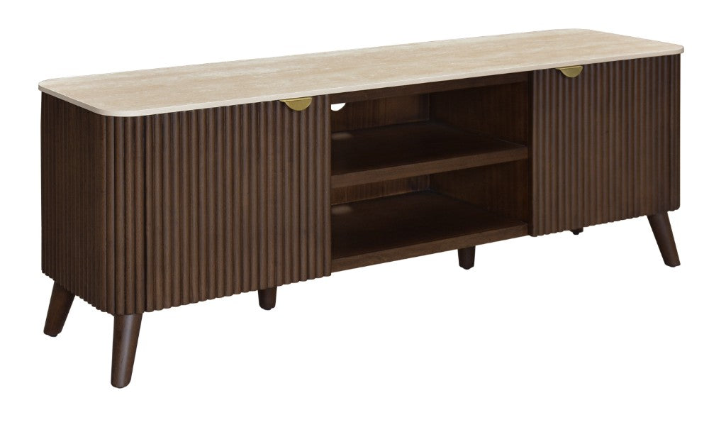 Tavana Sintered Stone Entertainment Unit - Walnut