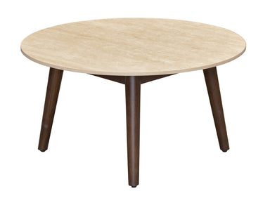 Tavana Sintered Stone Round Coffee Table - Walnut