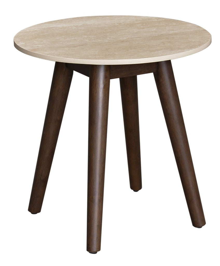 Tavana Sintered Stone Round Coffee Table - Walnut
