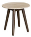 Tavana Sintered Stone Round Lamp Table - Walnut