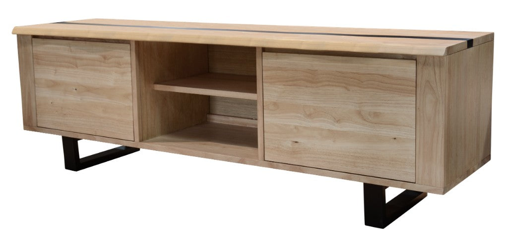 Dorian 2 Door TV Unit - Natural/Black