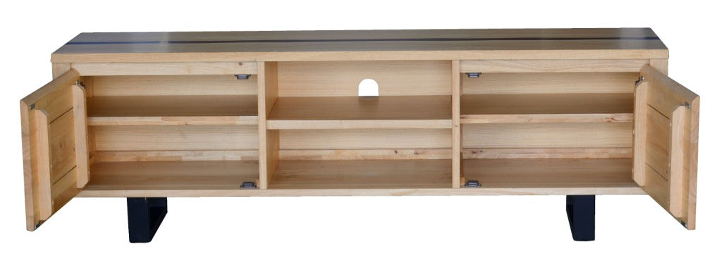 Dorian 2 Door TV Unit - Natural/Black