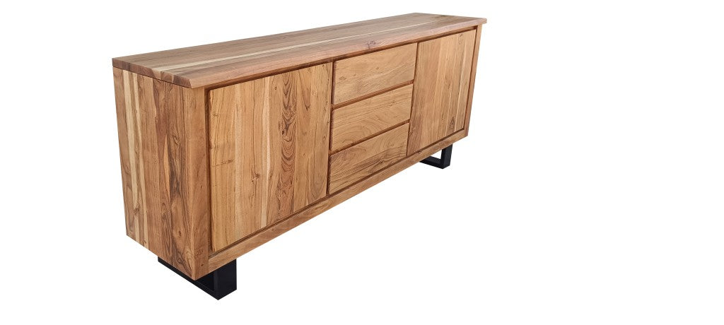 Caelan Acacia 3 Drawer 2 Door Buffet - Natural