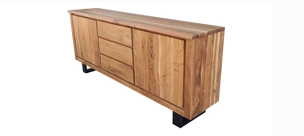 Caelan Acacia 3 Drawer 2 Door Buffet - Natural
