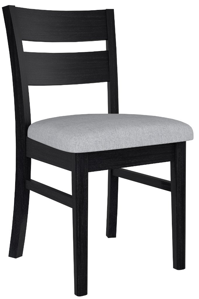 Ella Fabric Seat Dining Chair - Brushed Black