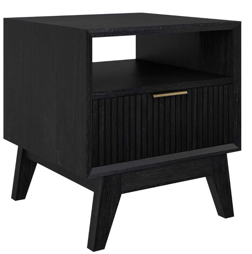 Ella 1 Drawer Lamp Table - Brushed Black