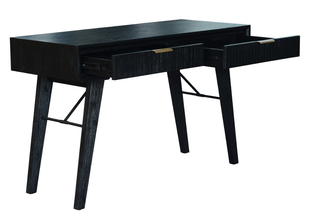 Ella 2 Drawer Desk - Brushed Black