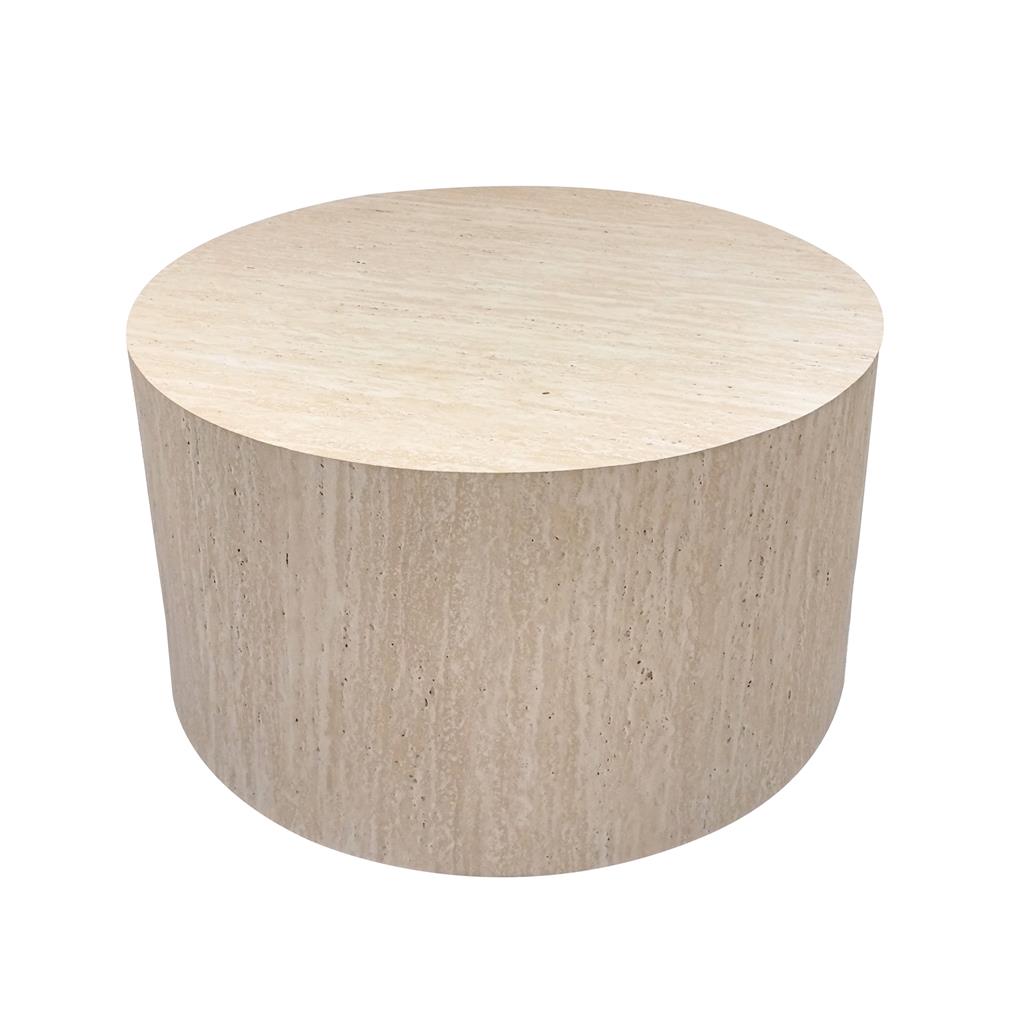 Fallon Travertine Look Round Coffee Table 80cm