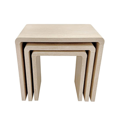 Fallon Travertine Look Nest of 3 Coffee Tables