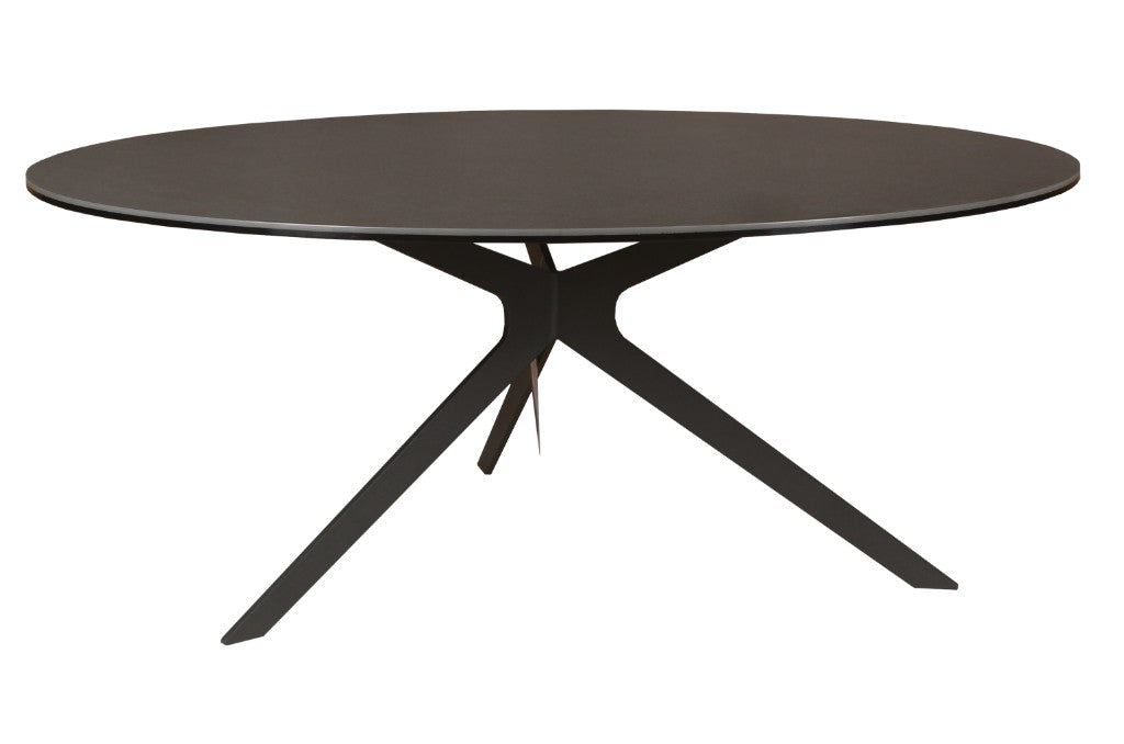 Pivot Round Ceramic Glass Coffee Table 90cm - Dark Grey