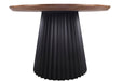 Hollis Round Dining Table 130cm - Walnut/Black