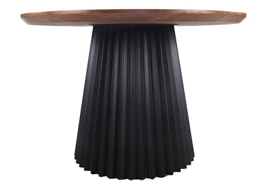 Hollis Round Dining Table 130cm - Walnut/Black