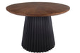 Hollis Round Dining Table 130cm - Walnut/Black