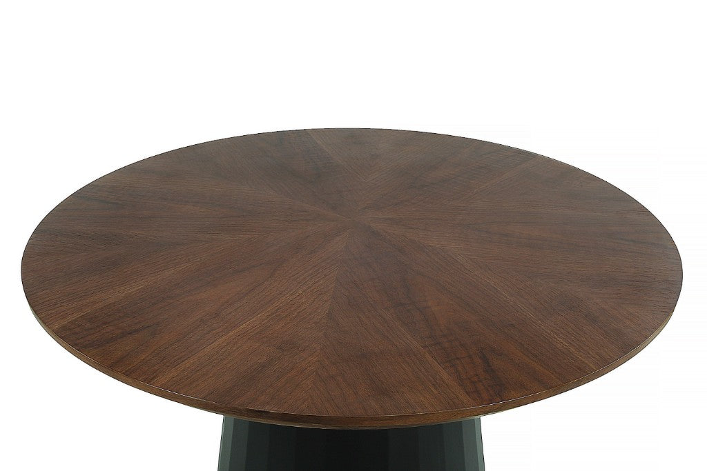 Hollis Round Dining Table 130cm - Walnut/Black