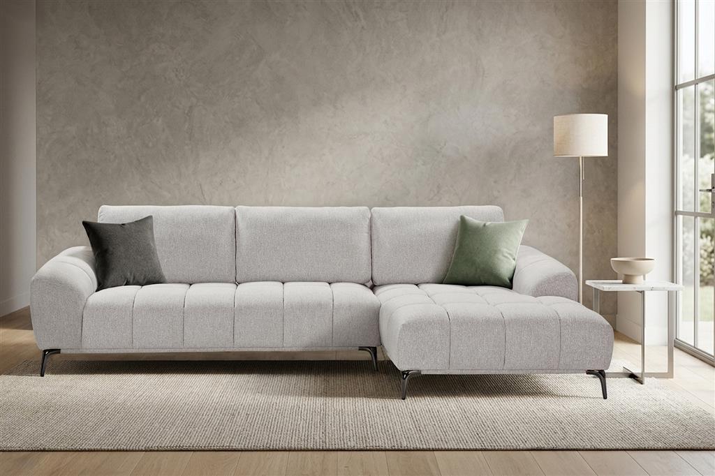Sorrento 3 Seater Sofa with Right Chaise - Cloud