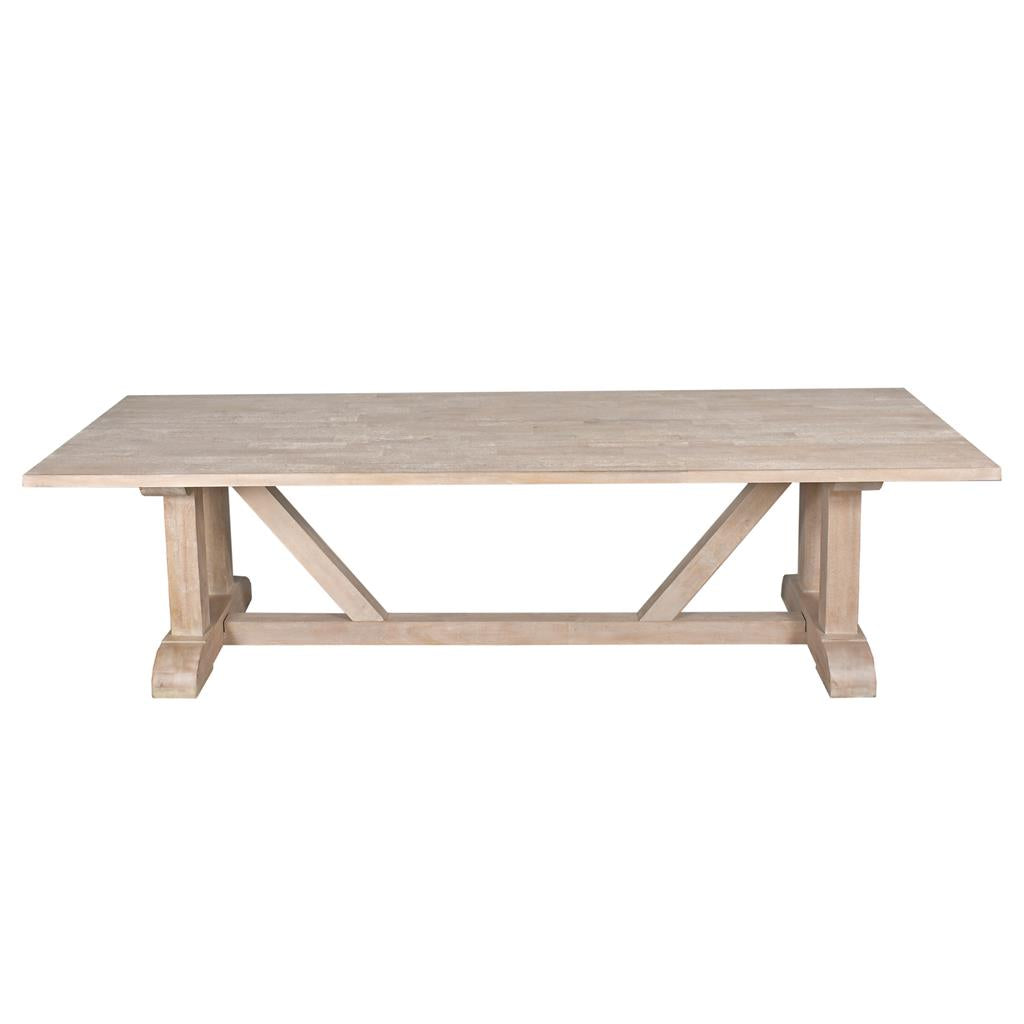 Santa Fe Mango Wood Dining Table 280cm - White Wash