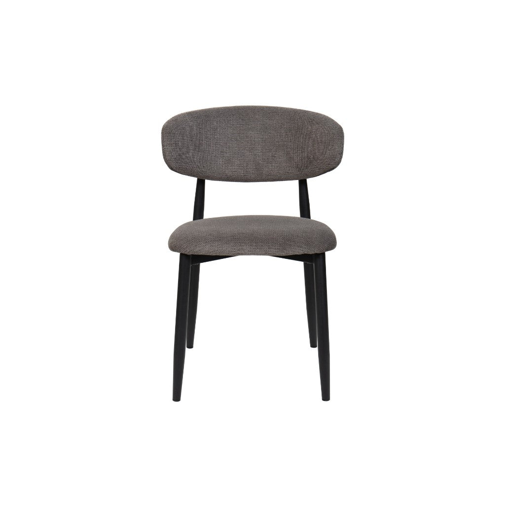 Ludo Fabric Dining Chair - Dark Grey/Black
