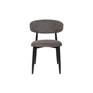 Ludo Fabric Dining Chair - Dark Grey/Black