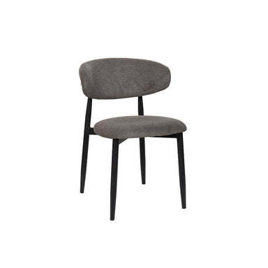 Ludo Fabric Dining Chair - Dark Grey/Black