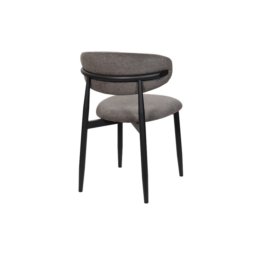 Ludo Fabric Dining Chair - Dark Grey/Black