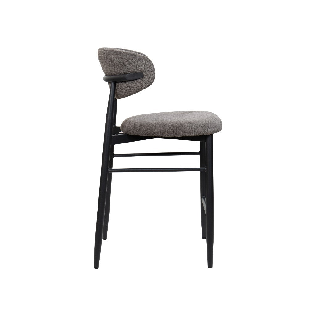 Ludo Fabric Bar Chair - Dark Grey/Black