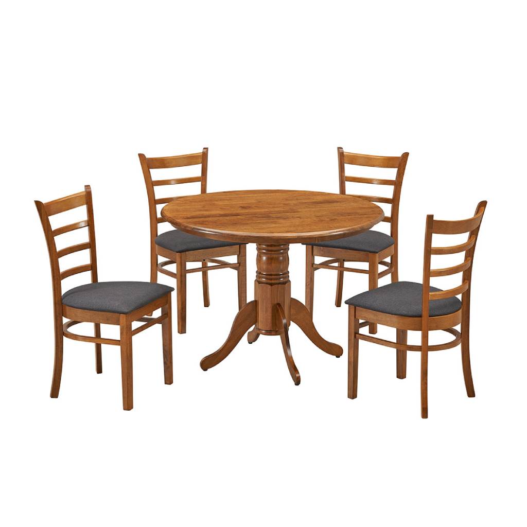 Mackenzie 5 Piece Round Dining Set - Walnut