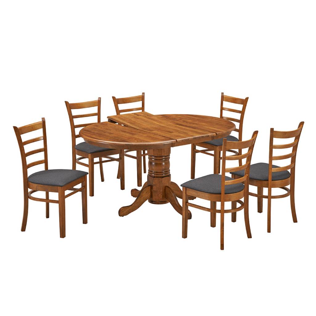 Mackenzie 7 Piece Extension Dining Set - Walnut