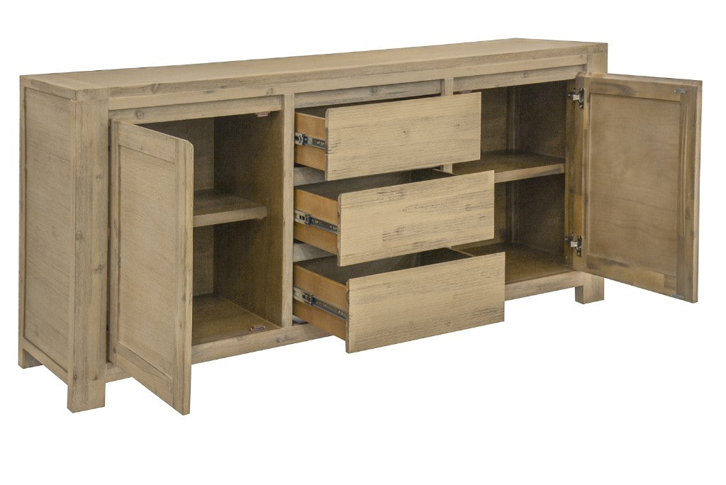 Kauri 3 Drawer 2 Door Buffet - Smoke