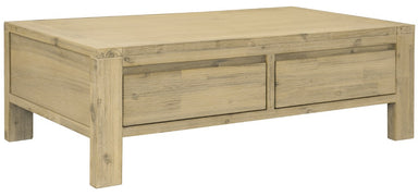 Kauri 2 Drawer Coffee Table - Smoke